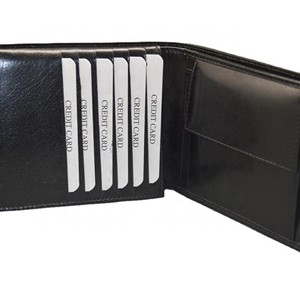 Portefeuille en cuir véritable Coronet International, porte-cartes multiples, fermeture pliante, style minimaliste unisexe, noir - Product Image 2