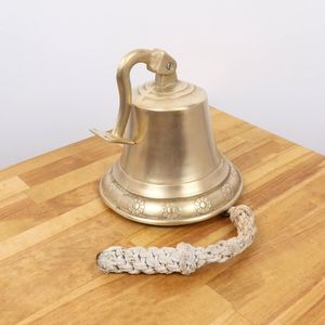 Campana de puerta de latón con acabado antiguo para el hogar, templo, entrada principal, campana decorativa colgante con cadena. - Product Image 1