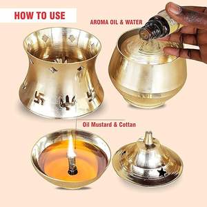 Brûleur en métal artisanal de qualité supérieure avec base stable anti-basculement, pour encens indien écologique de qualité export, décoration intérieure à faible coût - Product Image 5