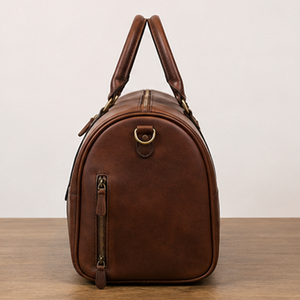 Premium Black & Brown Genuine <b>Leather</b> <b>Duffle</b> <b>Bag</b> for Men Large Capacity Eco-Friendly Water Resistant Travel Weekender <b>Bag</b> - Product Image 4