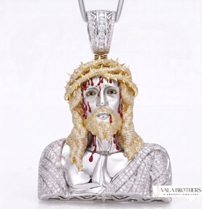 Pendentif Jésus en argent 925 avec moissanite VVS, serti de mosaïque de luxe sur mesure en or rose, certifié GRA, style Hip Hop Iced Out - Product Image 4