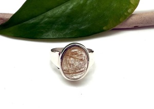 Anillo Hecho a Mano de Plata de Ley 925 con Cuarzo Rutilado Dorado Natural, Elegante Joya con Piedra Preciosa, Regalo para Ella - Product Image 3