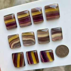 พลอยฟลูออไรต์สีรุ้งธรรมชาติทรงสี่เหลี่ยมแบบหลังแบนจาก MAHNAJ GEMS สำหรับทำเครื่องประดับ ความต้องการสูงจากเมืองชัยปุระ - Product Image 5