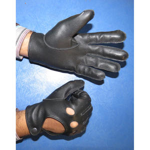 Gants de conduite classiques en cuir pour hommes, poignet réglable, trous perforés sur les doigts, gants de chauffeur - Product Image 3