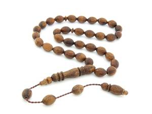 Tasbih de Madera Pulida Ecológico Premium con Cuentas para el Zikr Diario, Rosario Islámico Hecho a Mano para Oración Musulmana - Product Image 1