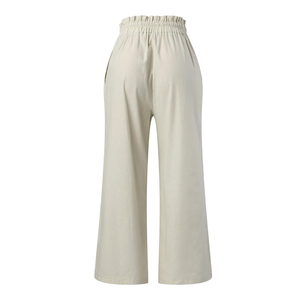 Pantalones de lona para mujer, corte regular, cintura elástica, tiro medio, secado rápido, transpirables, diseño moderno, precio económico. - Product Image 2