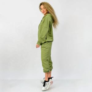 Summer Women's Clothing Fashion Casual Sports Tracksuits 100% Cotton Fleece Breathable 2 Piece Sports <b>Sets</b> for Women's - Product Image 3