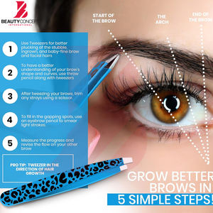 Servicio OEM ODM, Pinzas de Acero Inoxidable de 3 Piezas, Nuevas, de Primera Calidad, Inclinadas, Planas y Curvas para Cejas - Product Image 2