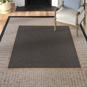 Modern Abstract Machine Made Jute Area Rugs Natural Fiber Oriental Geometric Eco-Friendly <b>Pet</b>-Friendly Low Pile Carpet Bathroom - Product Image 4