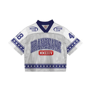 Camisetas de fútbol retro vintage para hombre, estilo boxy, con estampado de letras, de malla, para actividades al aire libre, ideales para pedidos al por mayor de team building. - Product Image 4