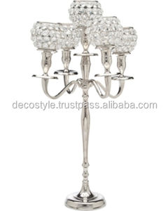 metal decor candelabra crystal beads five arms decorative Candelabra candelabra - Product Image 6