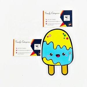 Somoly Enterprises Rectangle Heart Acrylic Lash Box Tools Ice Cream Pop Sticker Colorful Kawaii Design Plate Yellow Blue - Product Image 4