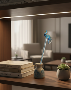 Stylo en verre et cristal Peacock au design contemporain et tendance pour la décoration et les accessoires de bureau - Product Image 5