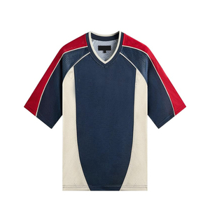 Jersey Deportivo Antibacterial de Malla Transpirable con Estampado Personalizado, Cuello en V Retro, Talla Grande, Correa Ajustable, para Hombre, Verano - Product Image 1