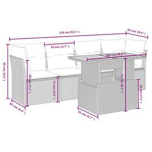 Ensemble de canapés de patio en polyrotin gris 5 places, mobilier d'extérieur durable au design contemporain, style banc moderne - Product Image 5