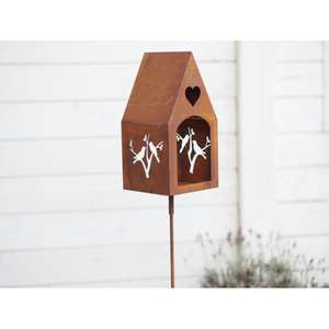 Casa para pájaros de metal apilable estilo rústico para jardín, montaje en suelo, para suministros de granja - Product Image 3