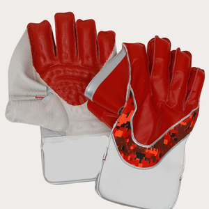 <b>White</b> Half Finger <b>Cricket</b> Gloves PVC Leather Seamless Woven Snap Closure Right Handed Lightweight Extra Grip Sports Training - Product Image 2
