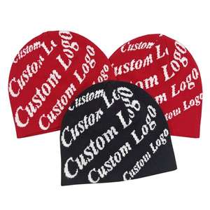 Bonnets d'hiver personnalisés avec logo brodé pour hommes et femmes, en tricot côtelé en laine mérinos, acrylique, coton, cachemire, avec logo de créateur - Product Image 2