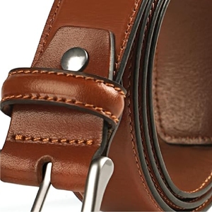Nuevo cinturón de cuero para hombre, estilo casual personalizable, 100% cuero genuino con hebilla - Product Image 5