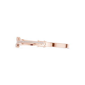 Rose Gold Lab Grown Diamond Tennis Hinged <b>Bangle</b> <b>Bracelet</b> for Women Luxury Fine Jewelry - Product Image 5