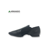 Sepatu Jazz Slip-on Kulit Sapi Cokelat Bagian Atas Suede/Outsole EVA Desain Sol Terpisah Lapisan Katun Profil Rendah Unisex Dewasa AJ536