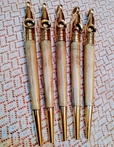 Ensemble de pipes à fumer en bois faites à la main, polies, forme naturelle, style rustique, objets d'art de collection, pipes Medwakh avec embouts en métal doré - Product Image 2