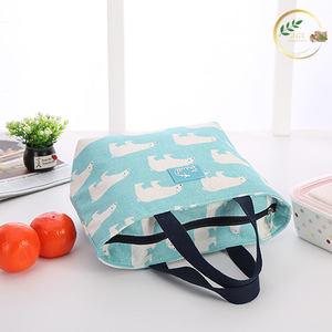 Custom Printed Jute Picnic Tote <b>Bag</b> with Zipper Closure for Picnic and Grocery Use - Product Image 2