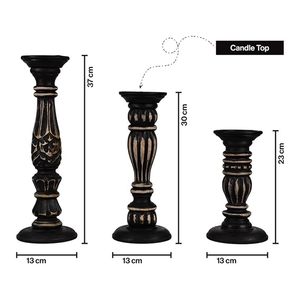 Handcrafted Wooden <b>Taper</b> <b>Candle</b> Holder Set Rustic Decorative Candlestick Stand for Wedding Dining Table Home Decor - Product Image 4