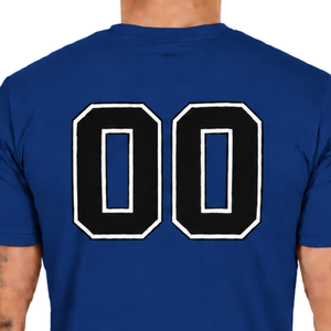 เสื้อยืดสีน้ำเงินกรมท่าทรงเข้ารูปสำหรับผู้ชาย แขนสั้น คอกลม สกรีนลายได้ตามสั่ง ทรงสลิมฟิต ผ้าฝ้ายลำลอง ขายส่ง เสื้อผ้าสตรีทแวร์ แนวสปอร์ต - Product Image 4