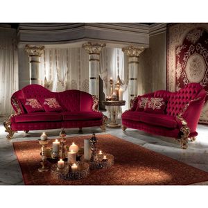 Royal Classic Solid Teak Wood Sofa <b>Set</b> Luxury Hand Carved Gold Couches Storage Sideboard <b>Wall</b> <b>Mirror</b> Arabic Majlis Furniture - Product Image 1