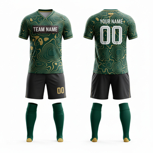 Professional Custom Men's Football Uniform 100% <b>Polyester</b> Anti-Bacterial Comfort Fit Elastic Waist Short Sleeve Soccer Match Kit - Product Image 6