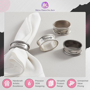 Anillos para Servilletas de Latón de Primera Calidad, Forma Redonda, Color Plata Antigua, para Servir Servilletas y Papel Higiénico, a Bajo Precio, Muy Solicitados - Product Image 3