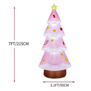 Albero di Natale Gonfiabile Rosa 2,2m con Luci LED, Decorazioni Gonfiabili per Giardino a Tema Natalizio - Product Image 4