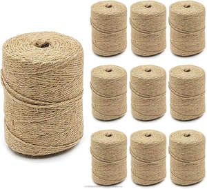 Ficelle en jute 100% naturelle et écologique, en vrac, 6000 pieds de long, 2 mm de diamètre, fine, antibactérienne, recyclable, pour le tricot à la main, la couture et l'artisanat - Product Image 1