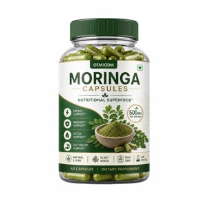 Cápsulas de Moringa Pura Natural OEM/ODM 500mg, Suplemento de Polvo de Hoja de Moringa Premium para Energía y Apoyo Inmunológico - Product Image 1
