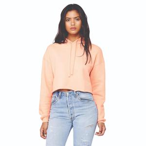 เสื้อฮู้ดครอปสีพีชสำหรับผู้หญิง แขนยาว ผ้าถัก สวมใส่สบายๆ สำหรับฤดูใบไม้ร่วง สีพื้น ดีไซน์ระบายอากาศได้ดี - Product Image 1