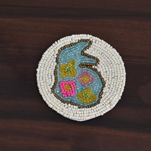 Handmade Round Glass Bead <b>Drink</b> <b>Coasters</b> with Non-Slip Base Luxury Table Accessory From India for Dining Table Mats & Pads - Product Image 4