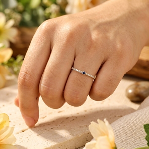 Bague en or massif 9 carats certifiée IGI avec diamant de laboratoire et topaze bleue de Londres, coupe brillante, bijoux de créateur pour femmes - Product Image 5