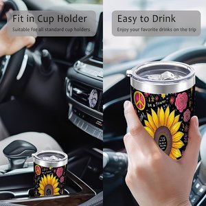 Gobelet isotherme en acier inoxydable 20oz à double paroi, personnalisable par sublimation, avec couvercle, pour café, thé, voyage - Product Image 4