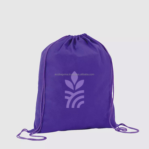 Tùy chỉnh thân thiện với môi tái sử dụng không PP dệt vẽ chuỗi Túi sản xuất tại Việt Nam với dây kéo túi đầy đủ màu sắc cinch Ba lô recyc - Product Image 6