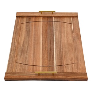 Tabla de cortar de madera rectangular con asa y diseño de veta de madera, tabla de cocina - Product Image 1