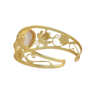 Brazalete de Perlas Barrocas de Agua Dulce Honeybee con Baño de Oro, Estilo Bohemio Clásico para Mujer - Product Image 5