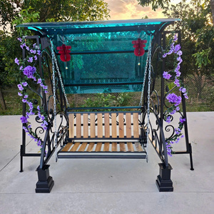 Handcrafted Wrought Iron <b>Swing</b> Luxury Iron <b>Swing</b> Chair for <b>Patio</b> Garden Courtyard and Resort Decoration Projects - Product Image 2