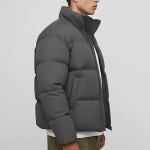 Blouson matelassé à capuche en toile personnalisé pour homme – Vêtement d'hiver décontracté avec fermeture éclair, imperméable, respirant et coupe-vent - Product Image 2