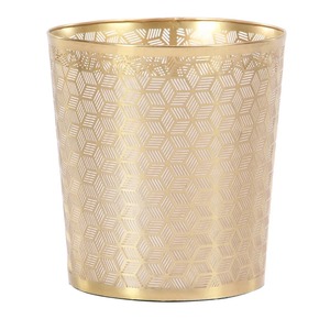 Poubelle en métal doré de luxe avec découpes décoratives, idéale pour les halls d'hôtel, les bureaux, les cabines et les zones de réception, vente en gros depuis l'Inde - Product Image 2