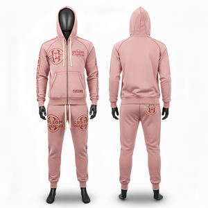 Setelan Olahraga Slim Fit Unisex untuk Pria Wanita, Bordir, Hoodie Zipper Berat, Setelan Wanita 2 Potong - Product Image 1