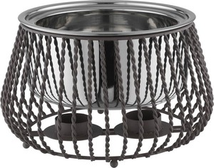 Chauffe-Plat Moderne en Acier Inoxydable à Fil Torsadé avec Support Cage Unique pour Buffets, Hôtels de Luxe et Événements de Restauration - Product Image 1