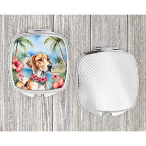 English Foxhound Luau <b>Compact</b> Travel Makeup <b>Mirror</b> Folding Handheld <b>Design</b> Gift for Women and Girls Pocket Decorative <b>Mirror</b> - Product Image 4