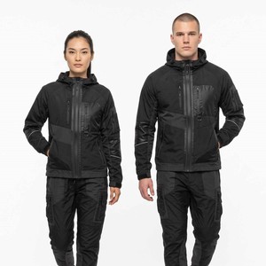 Ensemble veste et pantalon ajustables coupe-vent en nylon avec poches, survêtements personnalisés unisexes avec logo - Product Image 3