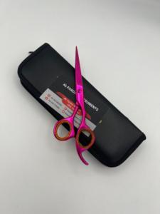 Ciseaux de coiffure professionnels rose métallisé de 6,5 pouces, sur mesure, à lame droite et sans dents, pour salon de barbier – Vente chaude - Product Image 5